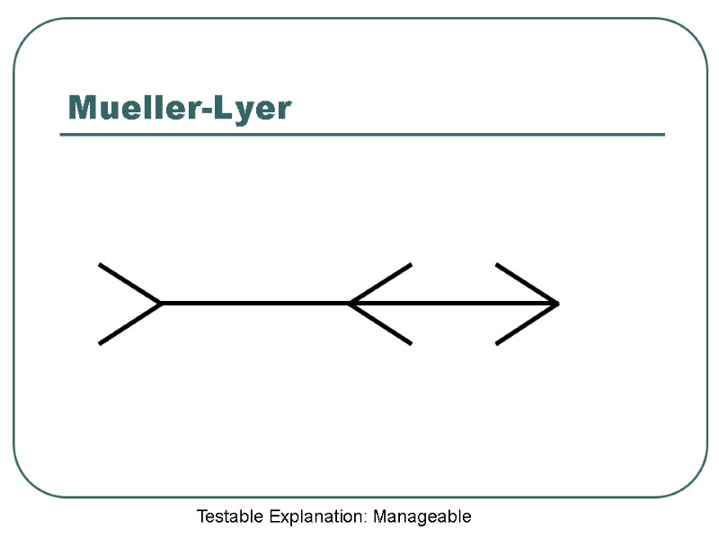 Mueller-Lyer Testable Explanation: Manageable